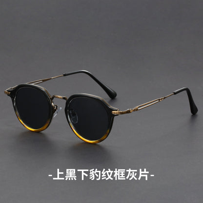 Metal Circle Frame Sunglasses UV Men And Women Sun Glasses
