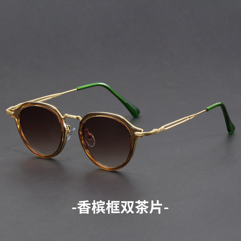 Metal Circle Frame Sunglasses UV Men And Women Sun Glasses