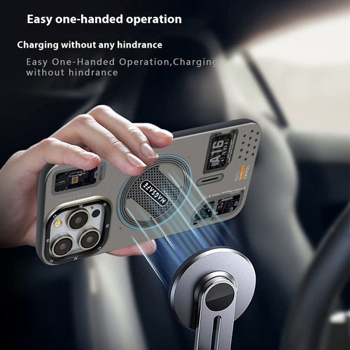 Technology Style Magnetic Suction Trend Frosted Drop-resistant Phone Case