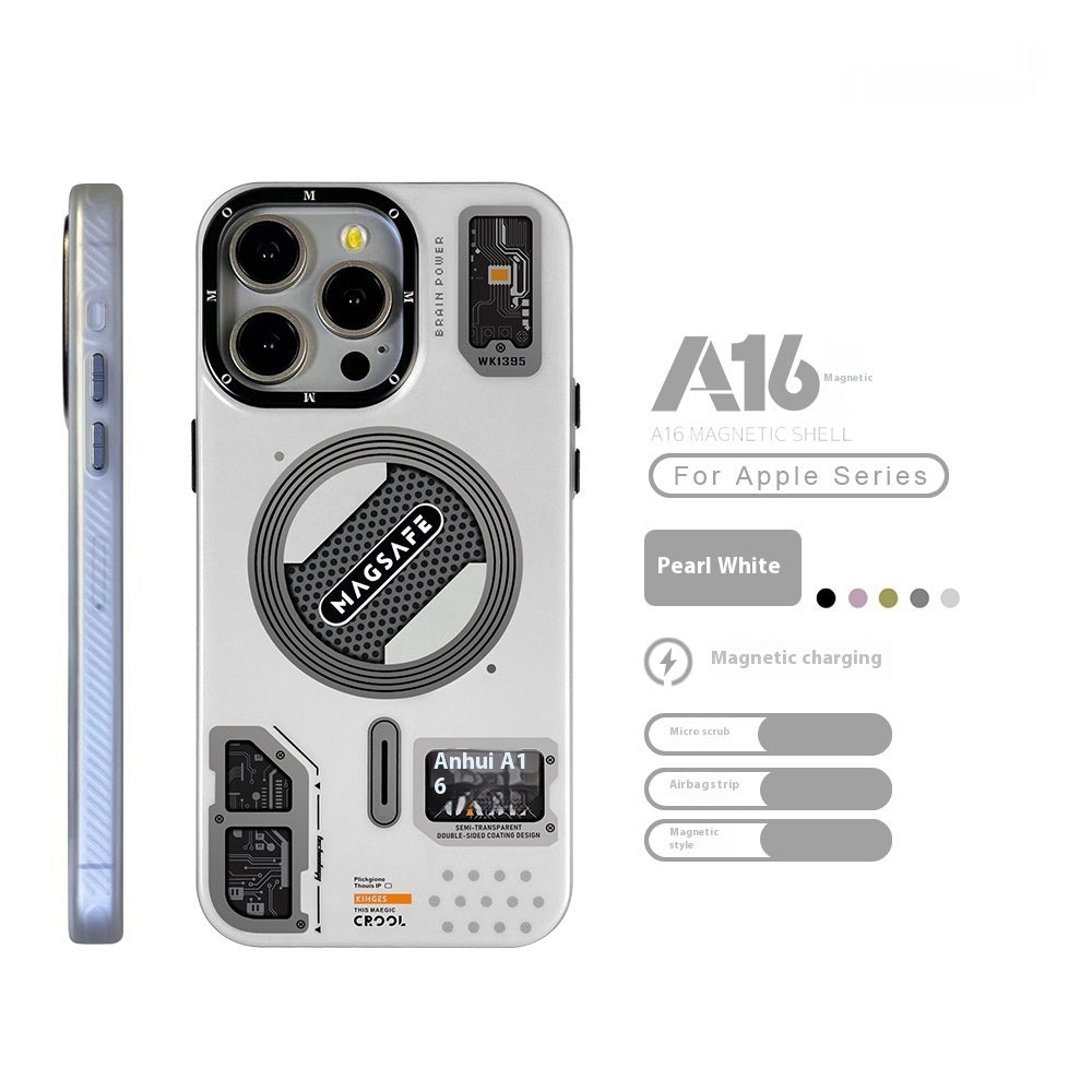 Technology Style Magnetic Suction Trend Frosted Drop-resistant Phone Case